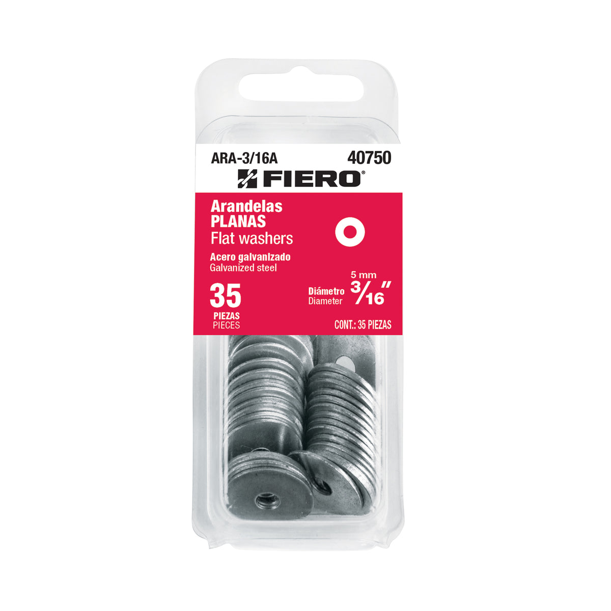 Blisterarandelas planas de FIERO 3/16"