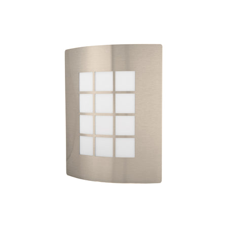 Arbotante decorativo cuerpo acero inox, lámpara no incluida