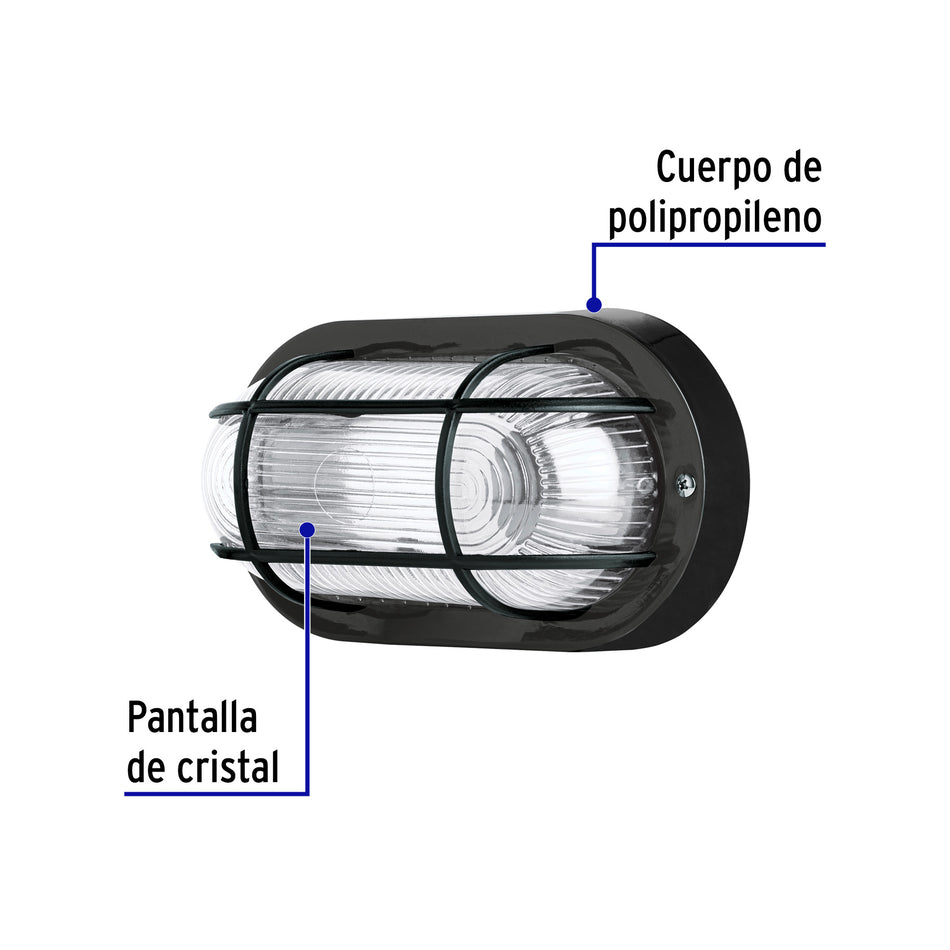 Arbotante decorativo de ABS, ovalado, lámpara no incluida