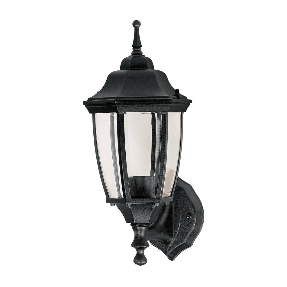 Arbotante tipo farol tradicional soportado p/exterior negro