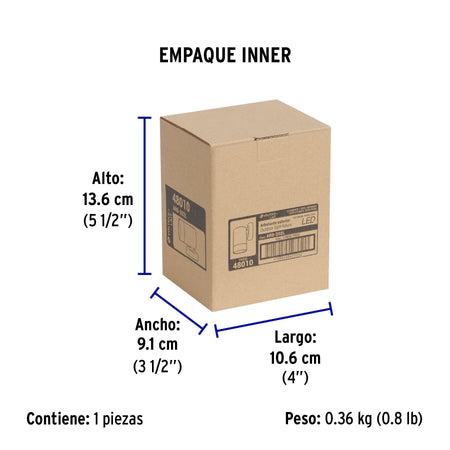 Arbotante LED exterior 5 W 3000K, 1 spot, 6x9 cm, VOLTECK