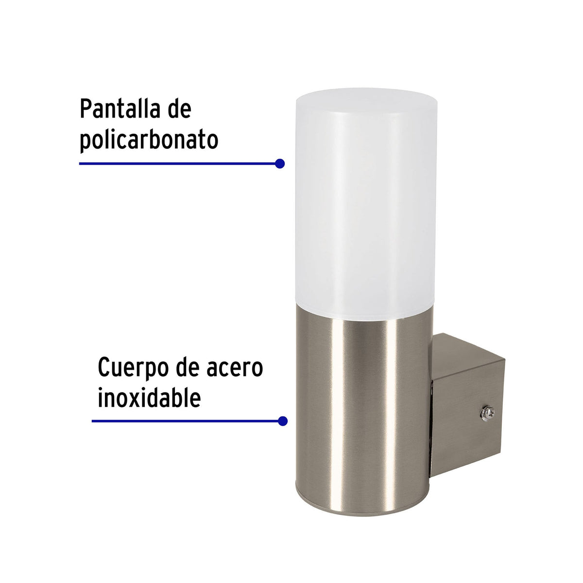 Arbotante LED exterior 5 W 3000K 1 spot,6x22 cm, VOLTECK