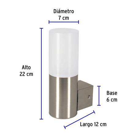 Arbotante LED exterior 5 W 3000K 1 spot,6x22 cm, VOLTECK