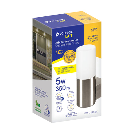 Arbotante LED exterior 5 W 3000K 1 spot,6x22 cm, VOLTECK