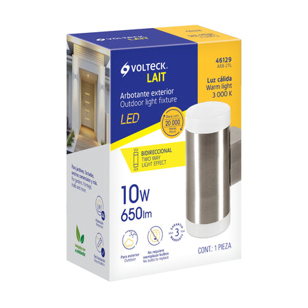 Arbotante LED exterior 10 W 3000K 2 spots 7x17 cm VOLTECK