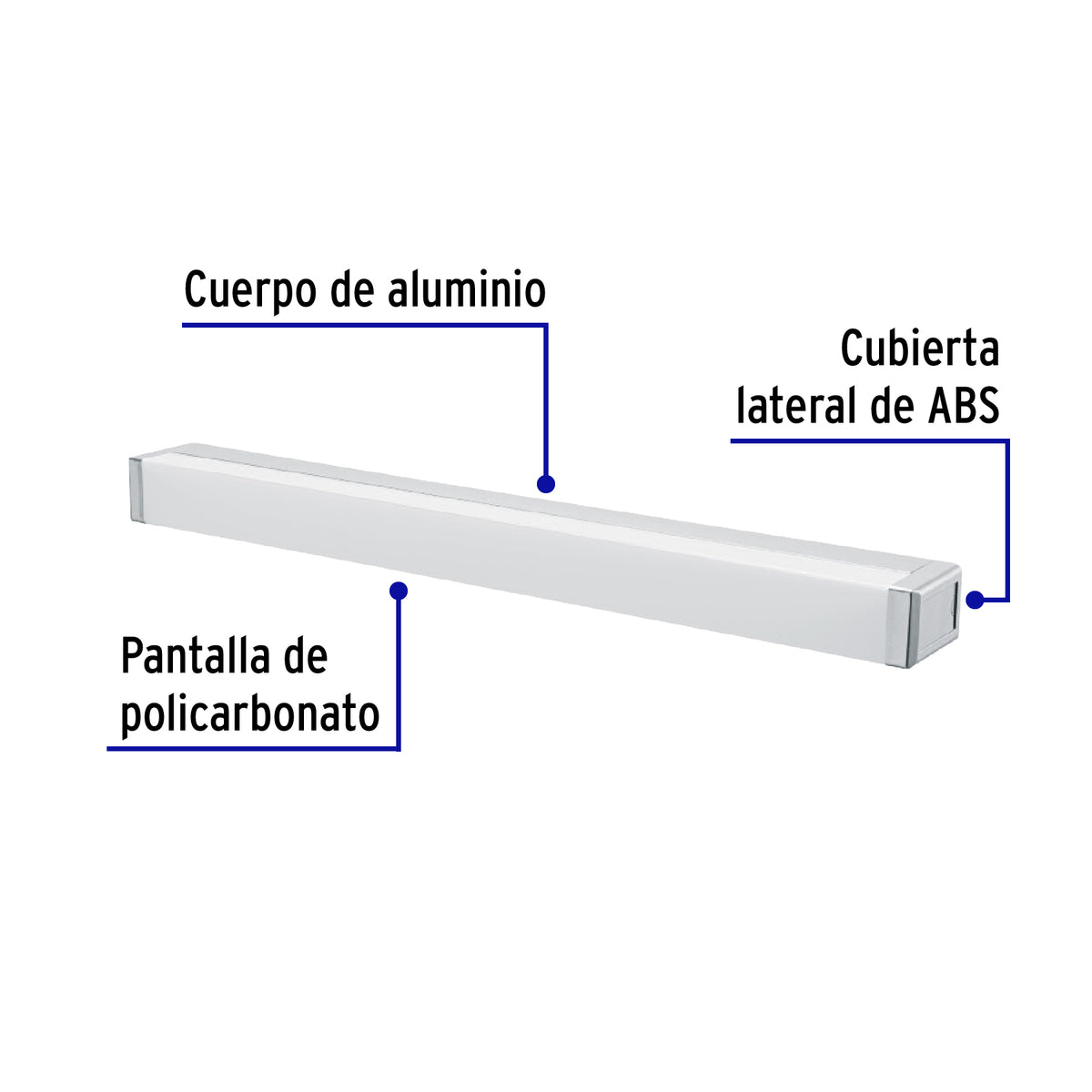 Luminario LED de pared para baño 10W 4000K, barra, VOLTECK