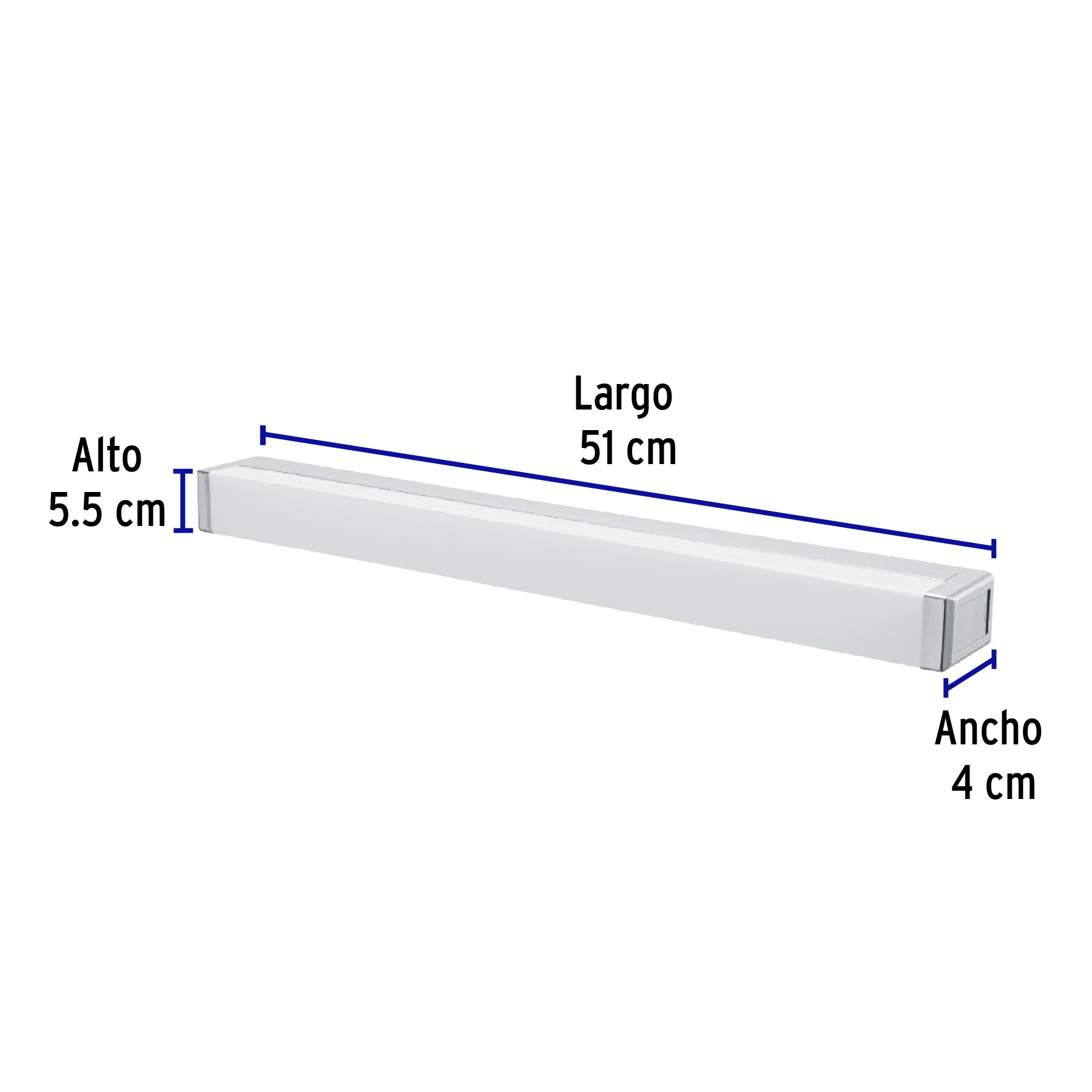 Luminario LED de pared para baño 10W 4000K, barra, VOLTECK