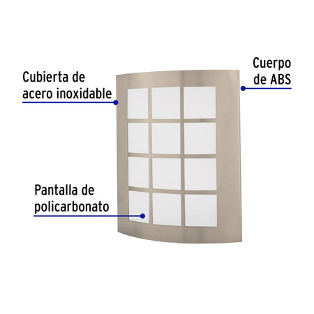 Arbotante LED exterior 10 W 3000K, 17 cm, redondo, VOLTECK