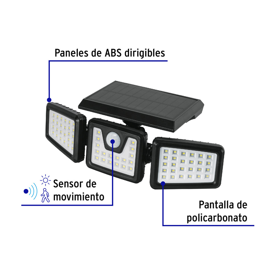 Luminario Solar LED 7 W con sensor de movimiento Volteck