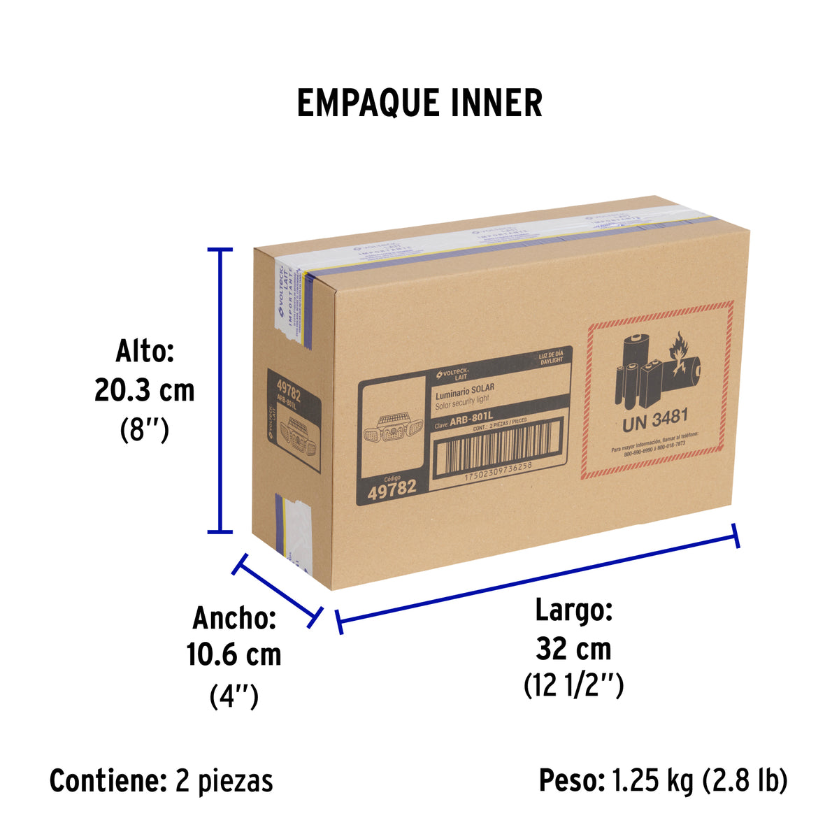 Luminario Solar LED 7 W con sensor de movimiento Volteck