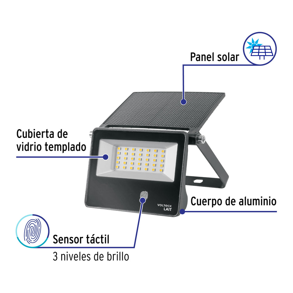 Luminario Solar LED 10W 6500K sensor de movimiento VOLTECK
