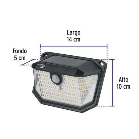 Luminario Solar LED 3 W con sensor de movimiento, VOLTECK