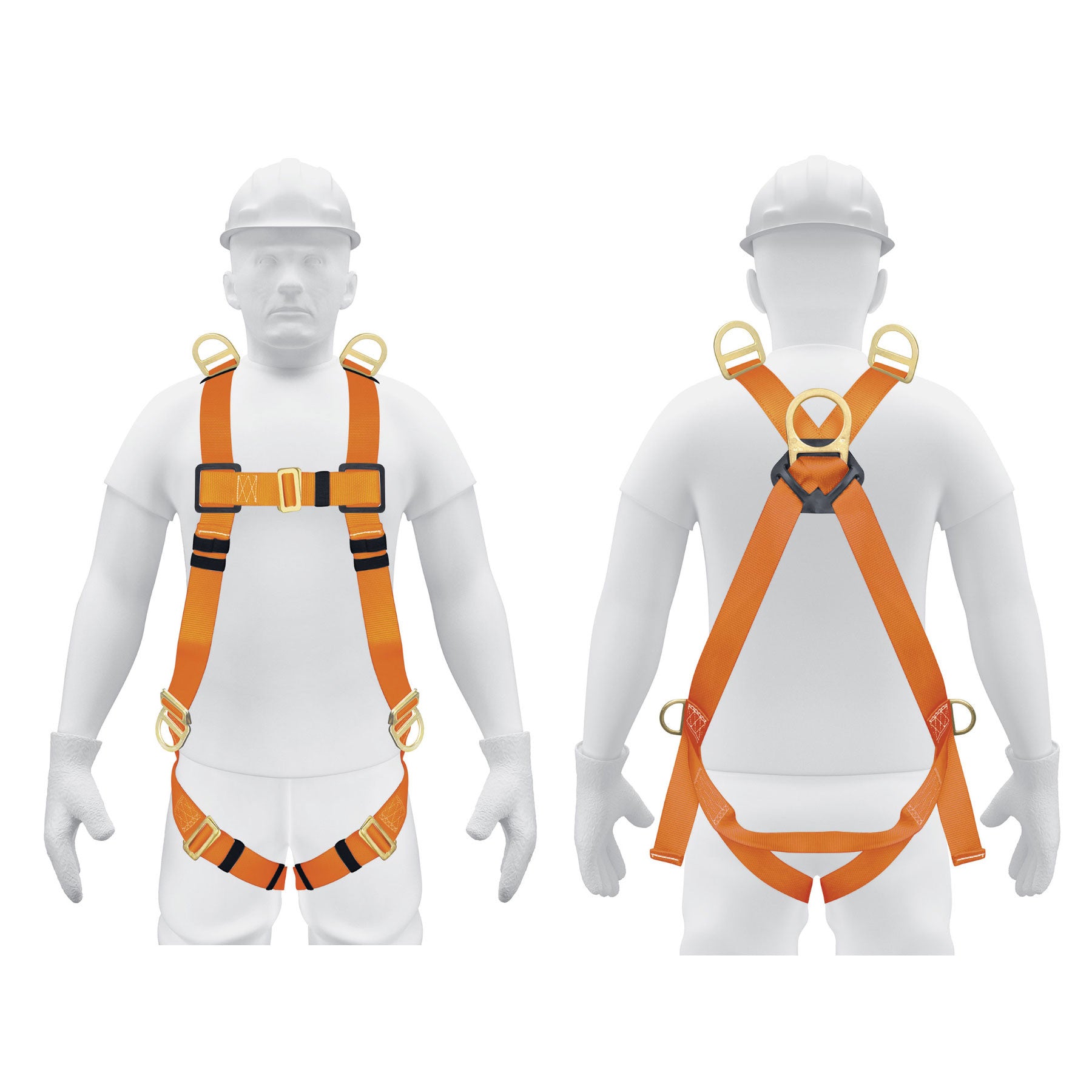 Arnes de cuerpo completo con 5 anillos ANSI Truper