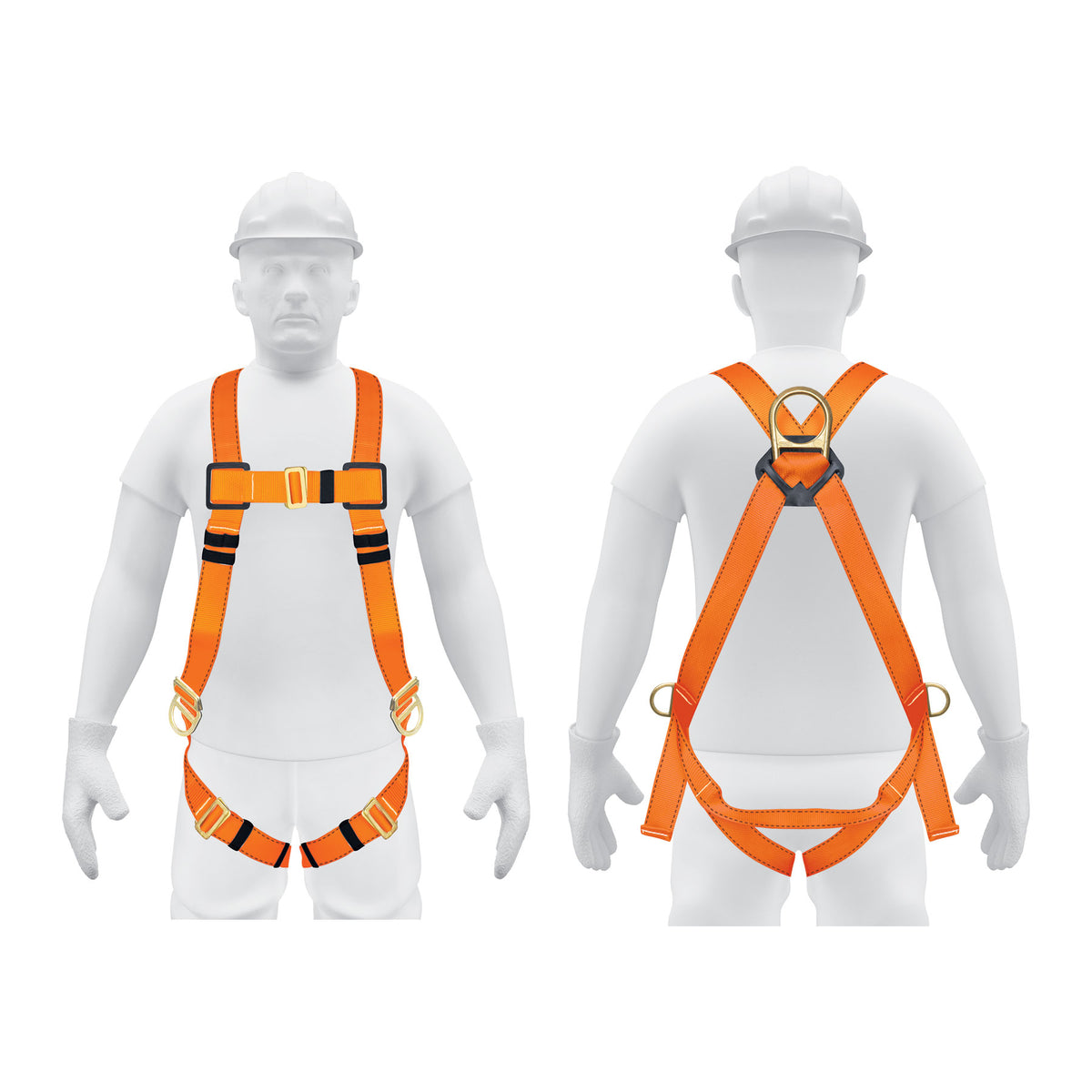Kit contra caidas con arnes de tres anillos ANSI Truper