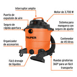 Aspiradora de sólidos y líquidos, 3 gal, plástica, TRUPER 3 gal