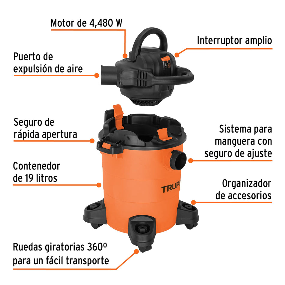 Aspiradora solidos y liquidosal soplador desmontable 5 g