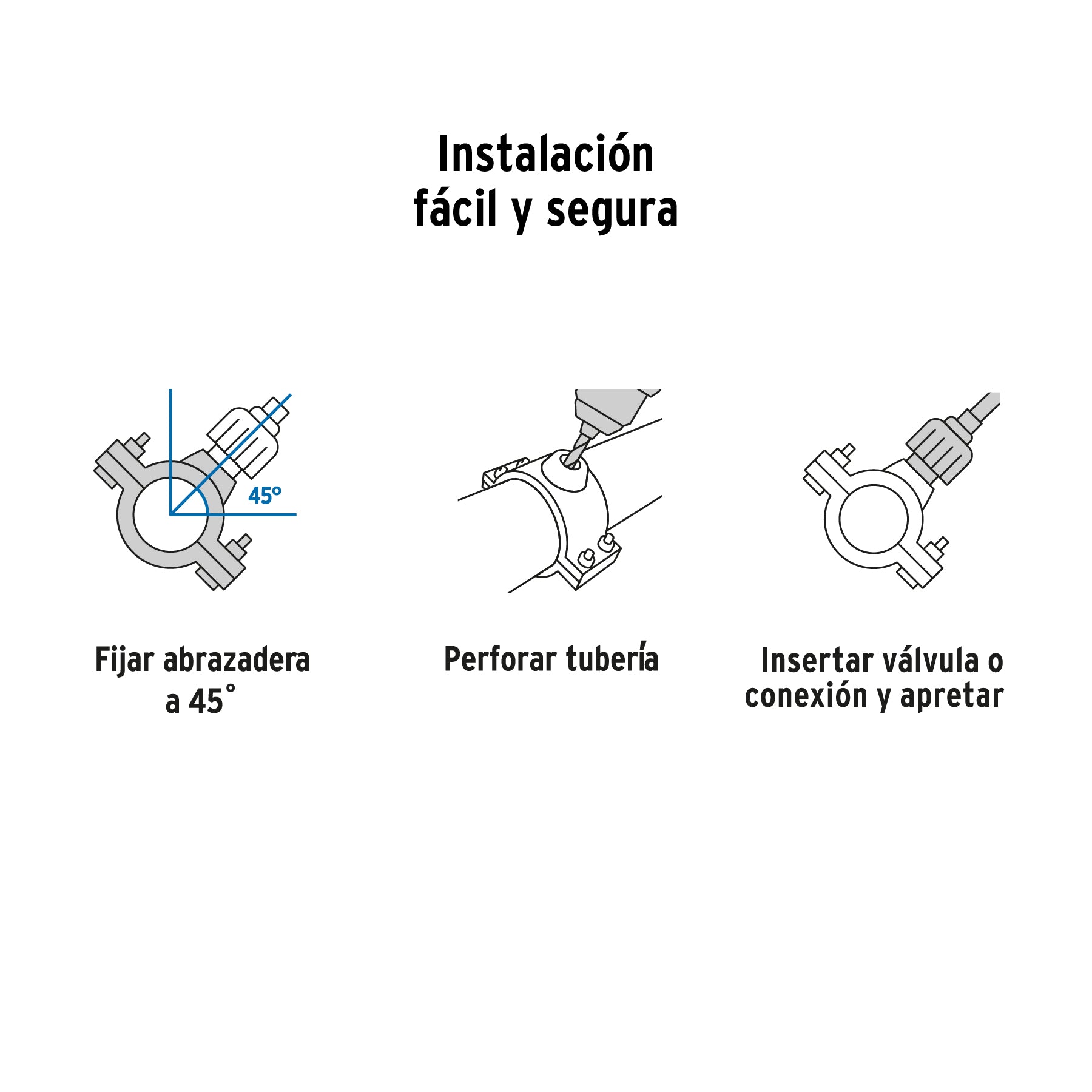 Abrazadera para toma domiciliaria PP 2' x 1/2', FOSET