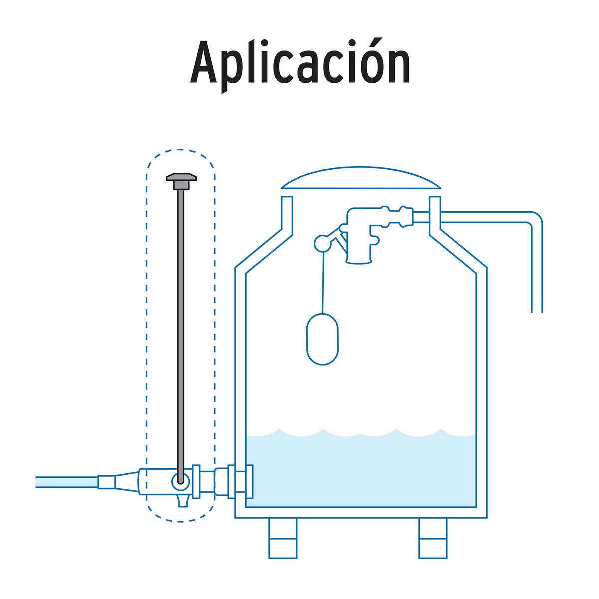 Jarro de aire 1/2' x 140 cm para tinaco, FOSET