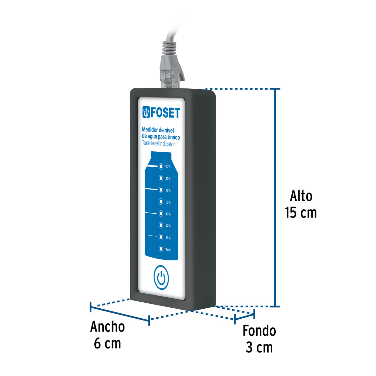 Medidor de nivel de agua para tinaco, FOSET