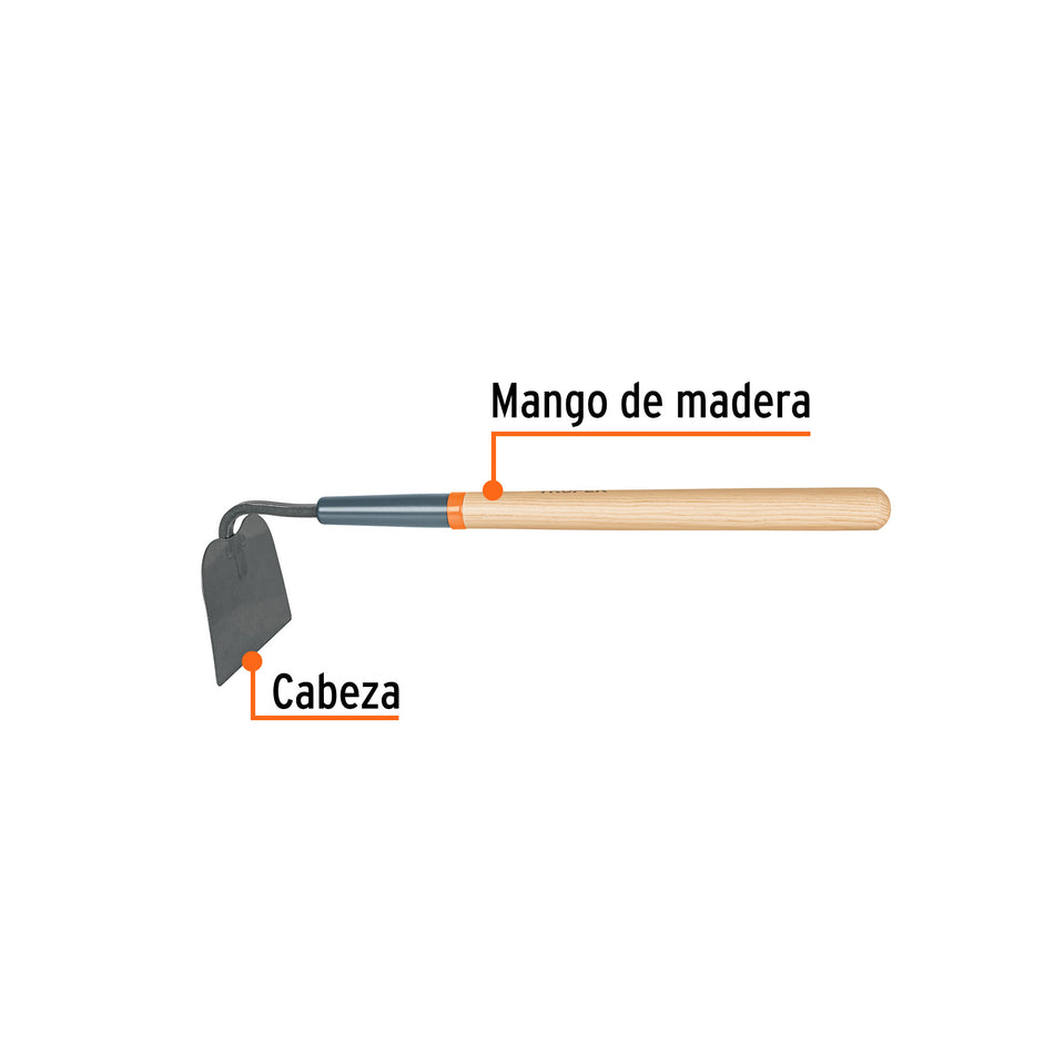 Azadón tomatero, mango corto de madera 18', TRUPER