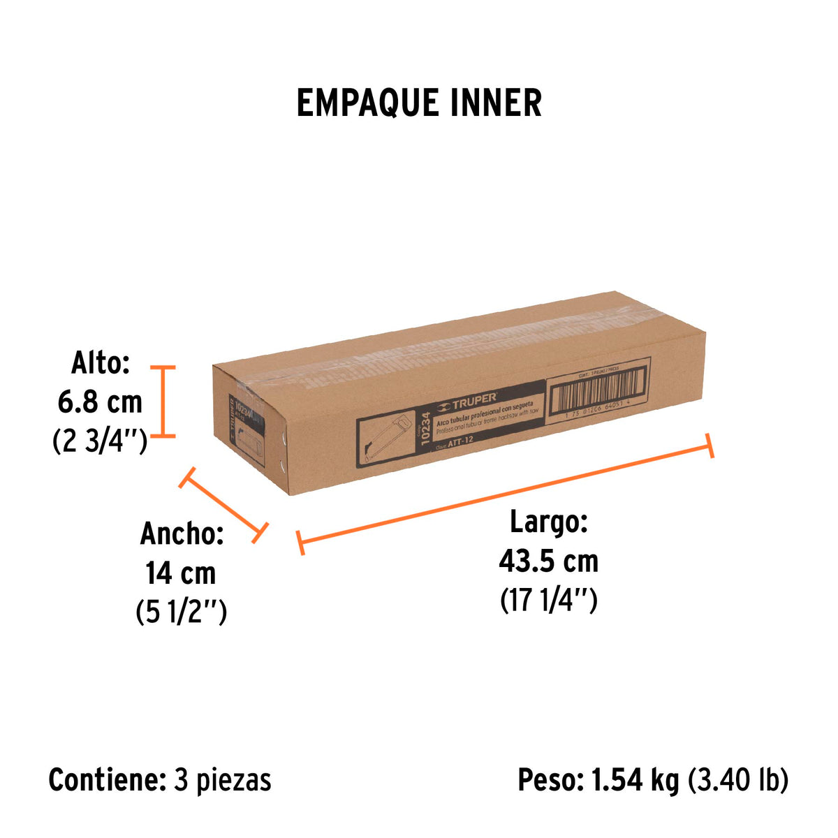 Arco 12" profesional tubular de acero para segueta Truper