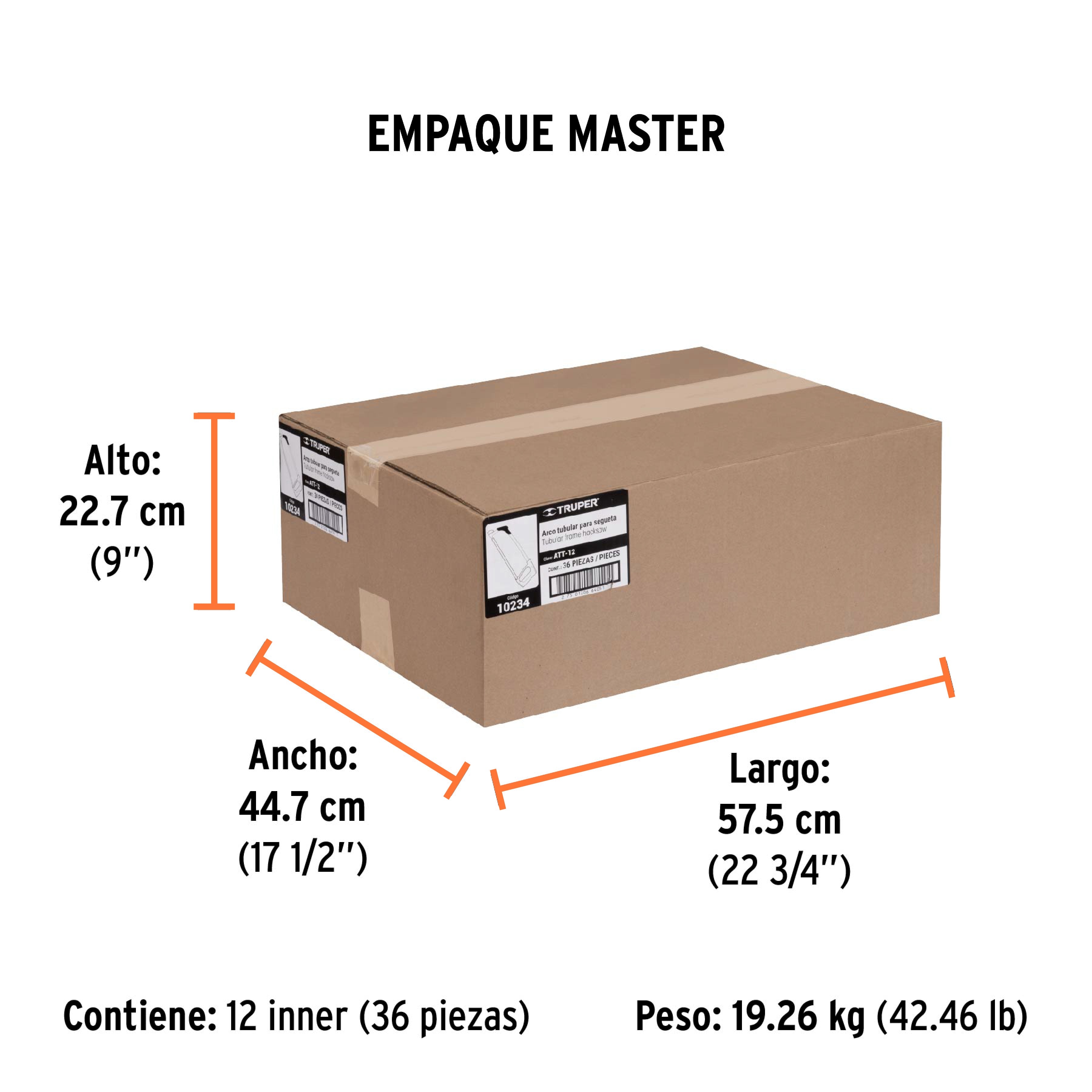 Arco 12" profesional tubular de acero para segueta Truper