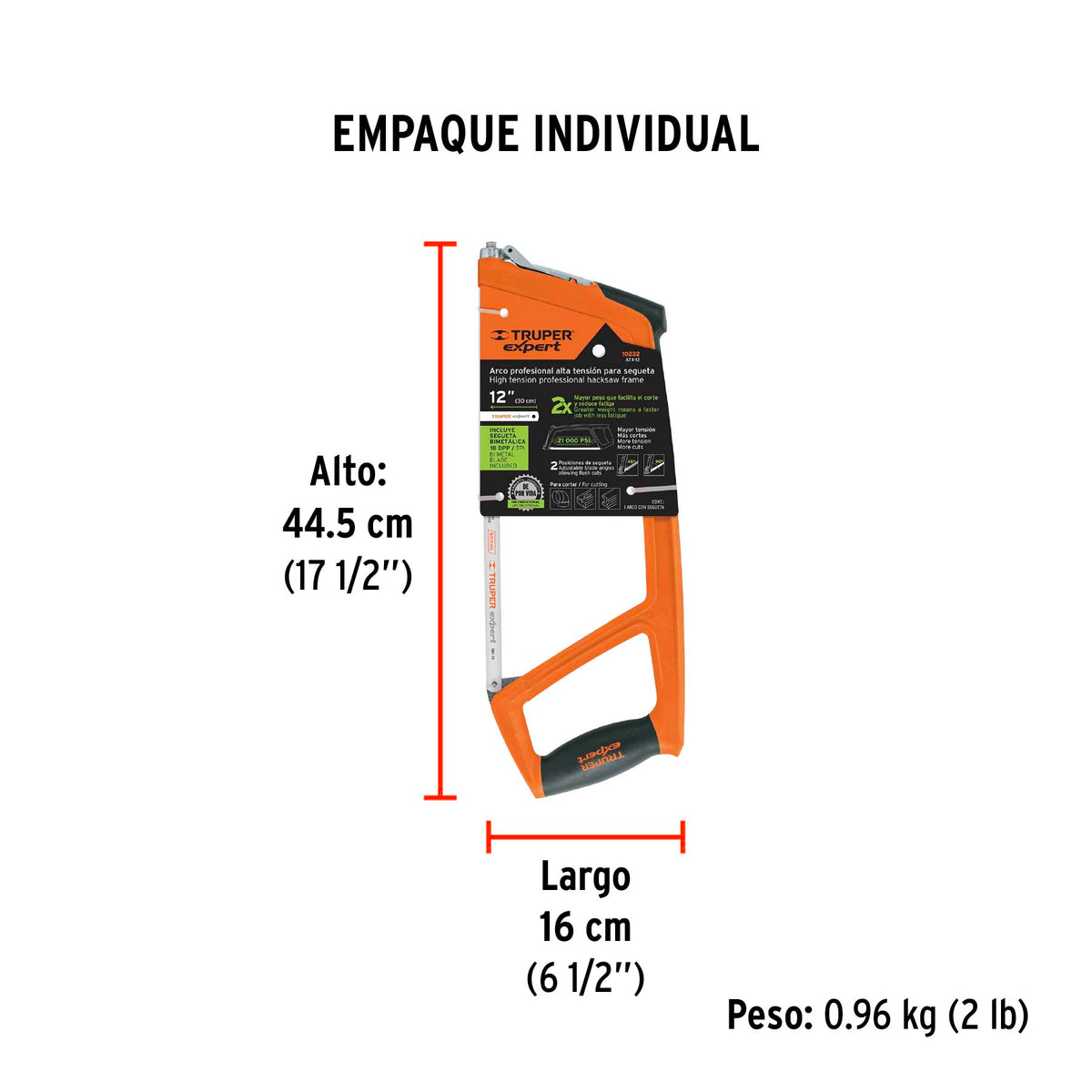 Arco 12' profesional extra pesado de 1 kg, Truper Expert