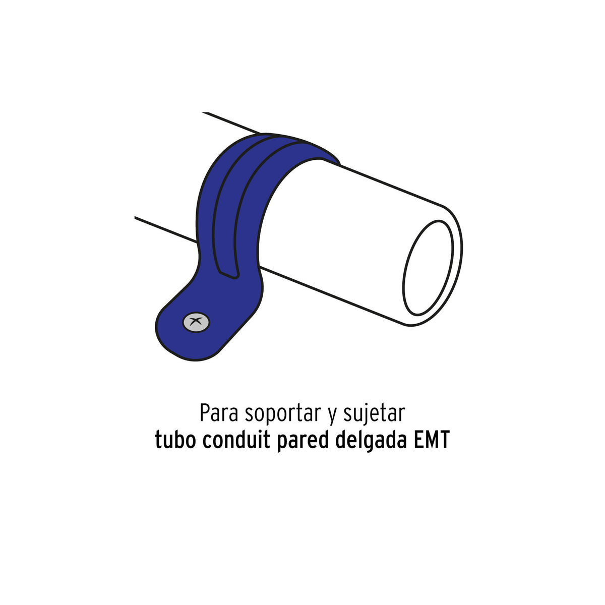 Bolsa c/10 abrazaderas tipo uña 1/2' p/tubo pared delgada 1/2'