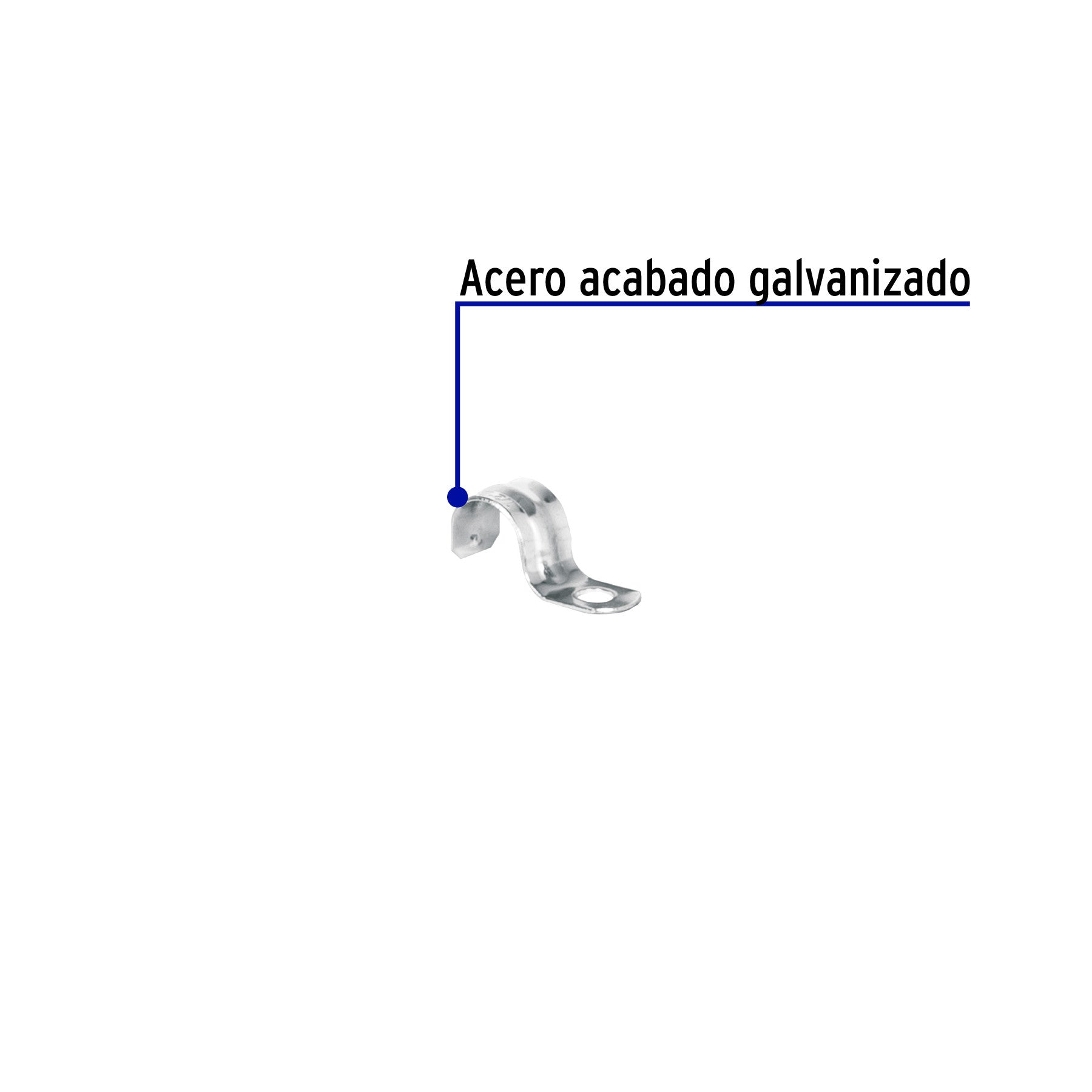 Bolsa c/10 abrazaderas tipo uña 1/2' p/tubo pared delgada 1/2'