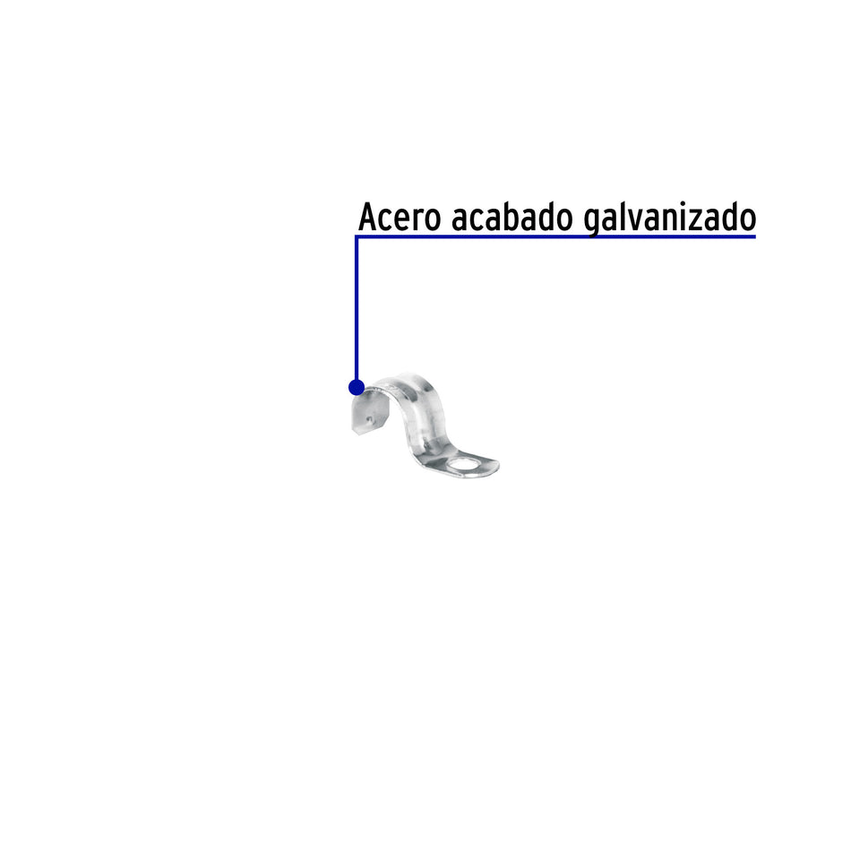 Bolsa c/10 abrazaderas tipo uña 1/2' p/tubo pared delgada 1/2'