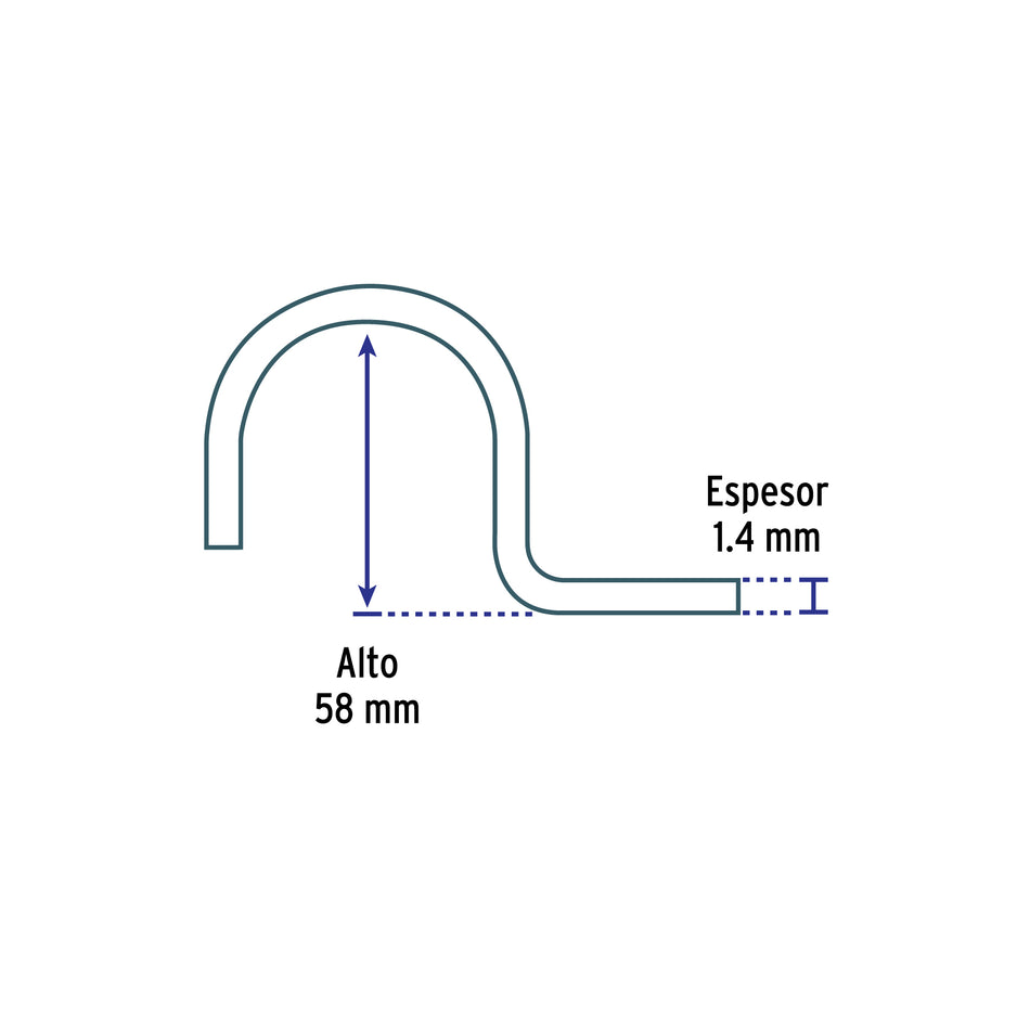 Bolsa c/5 abrazaderas tipo uña 2' p/tubo pared gruesa