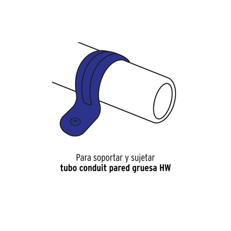 Bolsa c/10 abrazaderas tipo uña 3/4' p/tubo pared gruesa