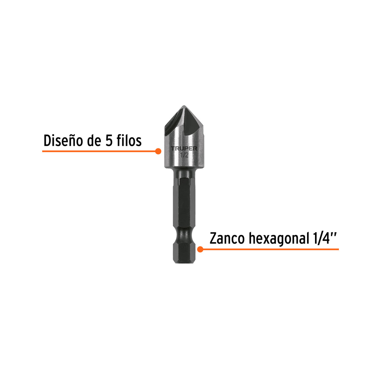Avellanador HSS cambio rapido Truper 1/2"