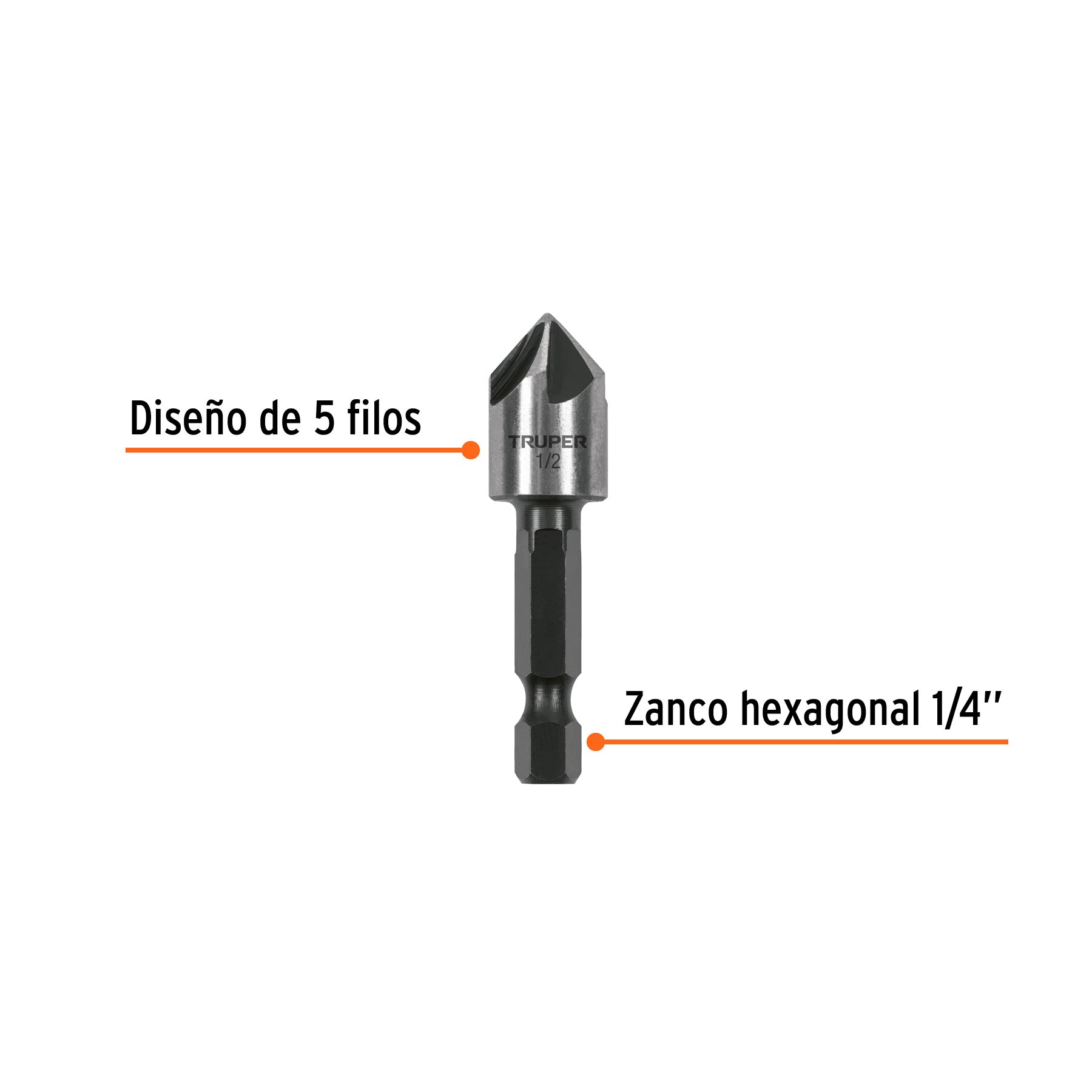 Avellanador HSS cambio rapido Truper 1/2"