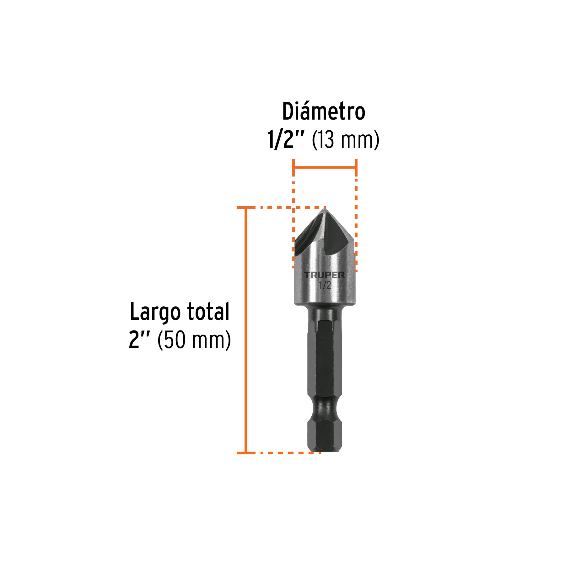 Avellanador HSS cambio rapido Truper 1/2"