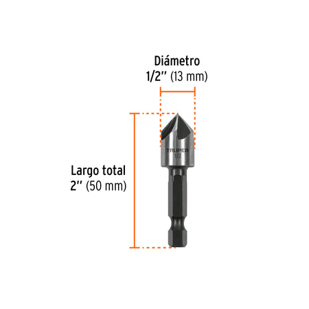 Avellanador HSS cambio rapido Truper 1/2"