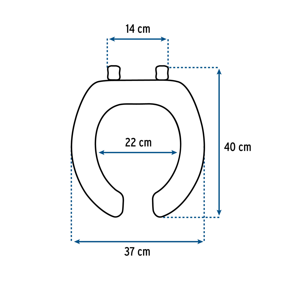Asiento redondo ligero con tapa para WC FOSET BASIC azul
