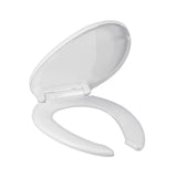 Asiento alargado para WC,cierre lento,abierto,blanco,ELEMENT