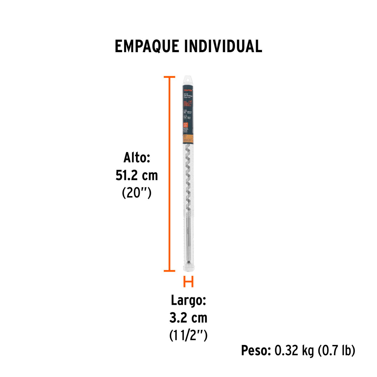 Broca auger tipo berbiquí 1/2' X 18', TRUPER