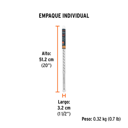 Broca auger tipo berbiquí 1/2' X 18', TRUPER