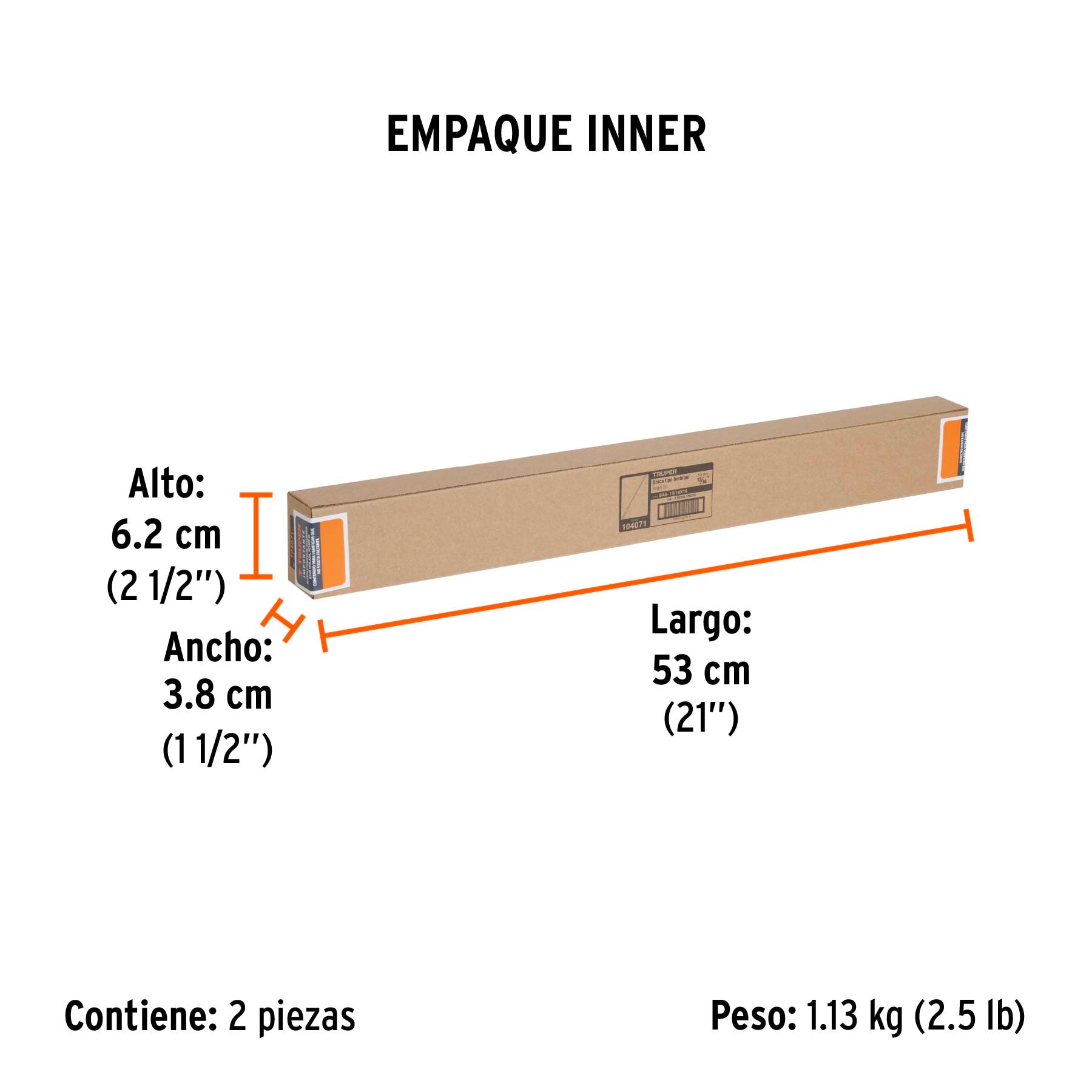Broca auger tipo berbiquí 13/16' X 18', TRUPER