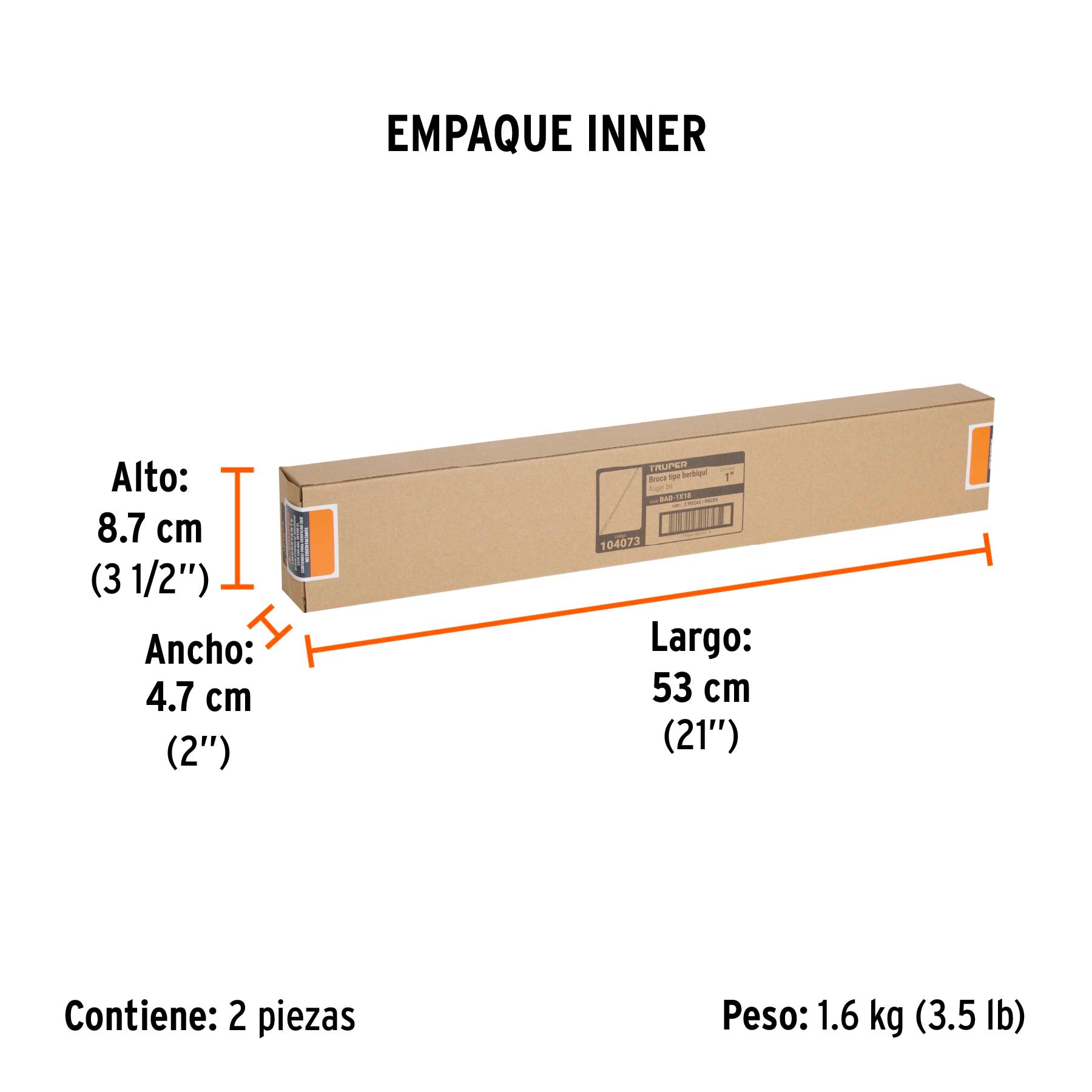 Broca auger tipo berbiquí 1' X 18', TRUPER
