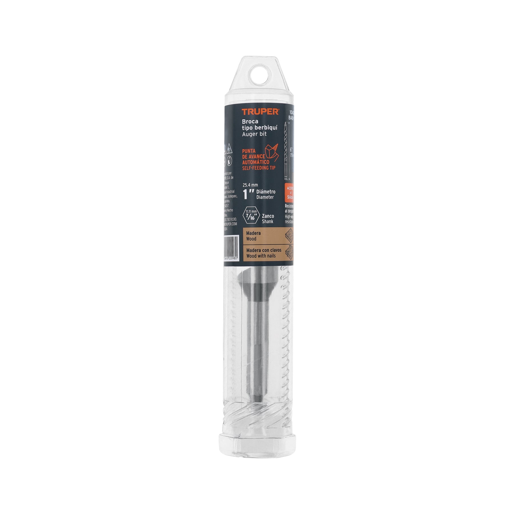 Broca auger tipo berbiquí 1' X 6', TRUPER