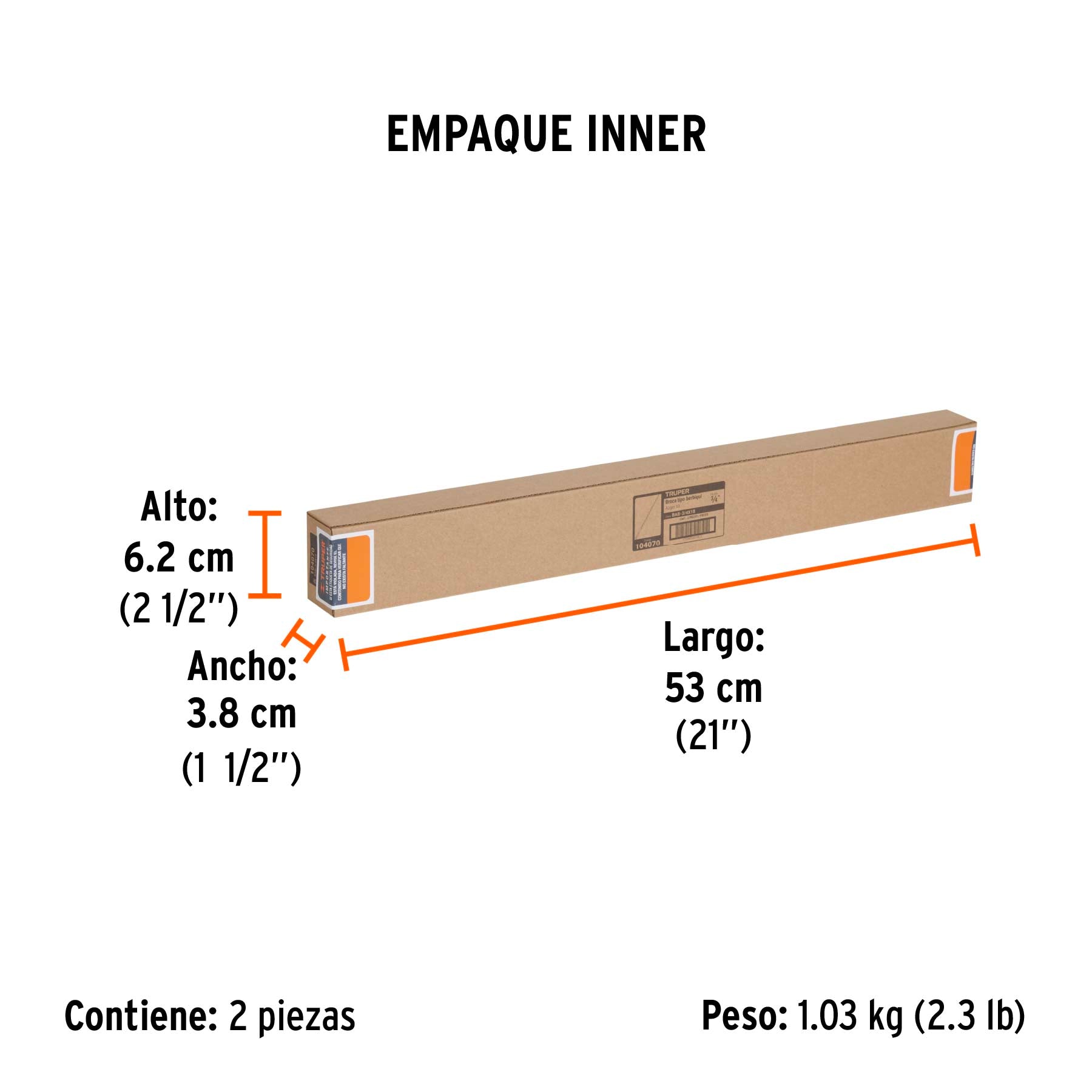 Broca auger tipo berbiquí 3/4' X 18', TRUPER