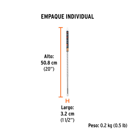 Broca auger tipo berbiquí 3/8' X 18', TRUPER