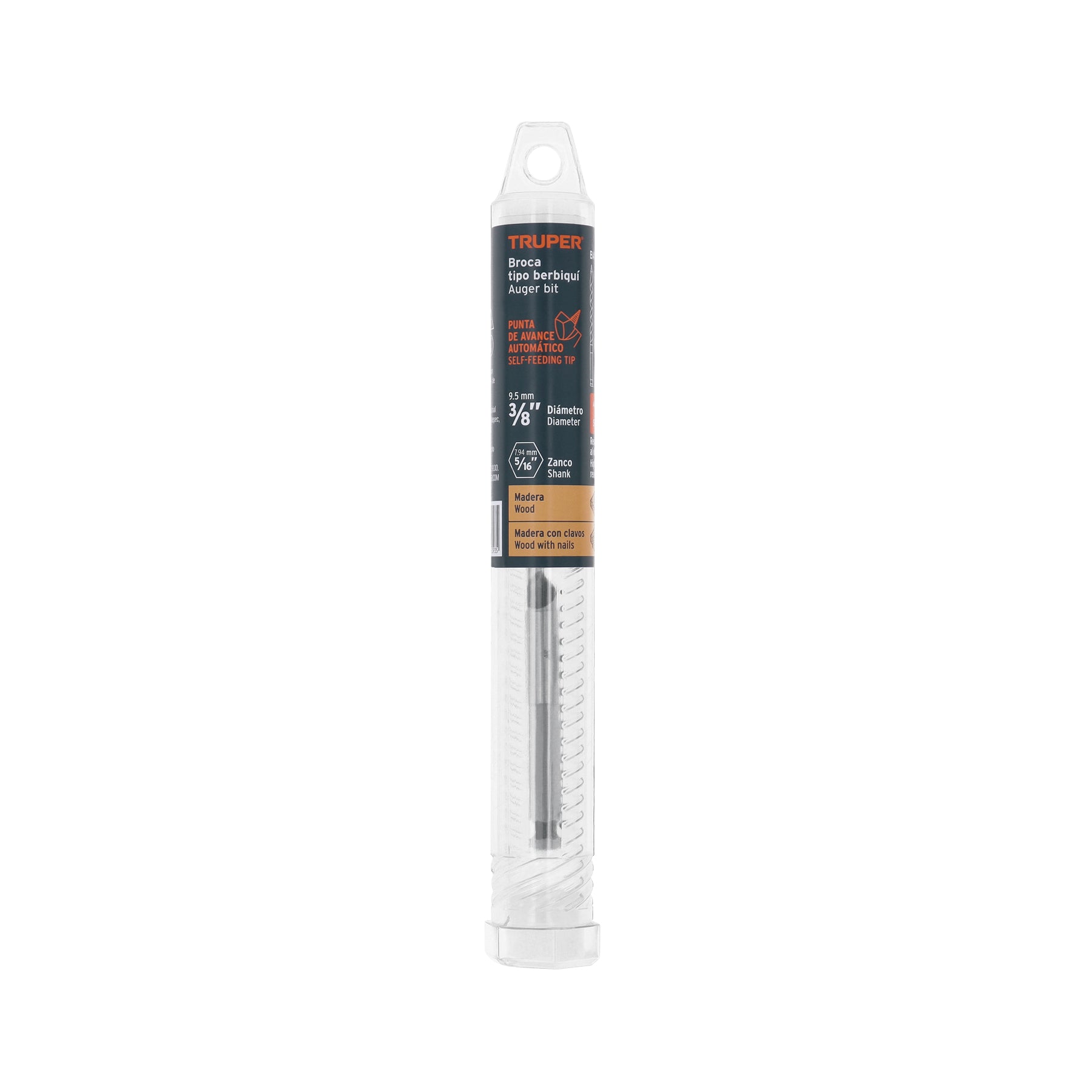 Broca auger tipo berbiquí 3/8' X 6', TRUPER