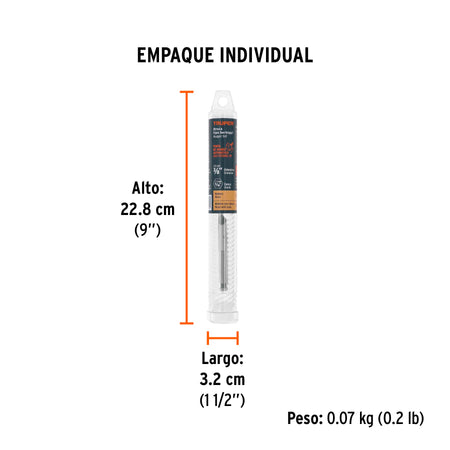 Broca auger tipo berbiquí 3/8' X 6', TRUPER