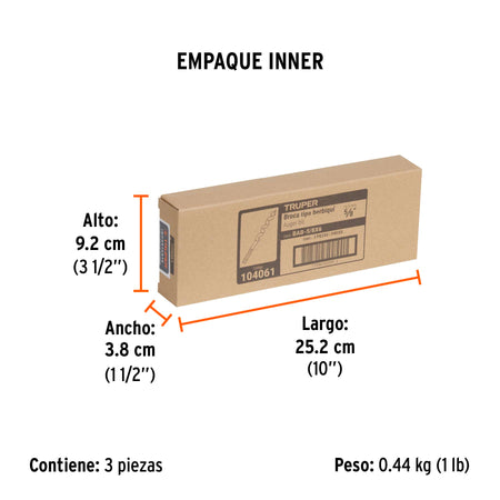 Broca auger tipo berbiquí 5/8' X 6', TRUPER