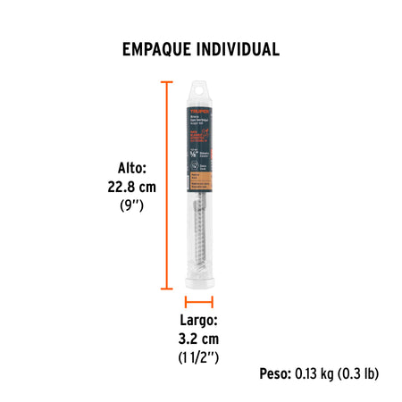 Broca auger tipo berbiquí 5/8' X 6', TRUPER
