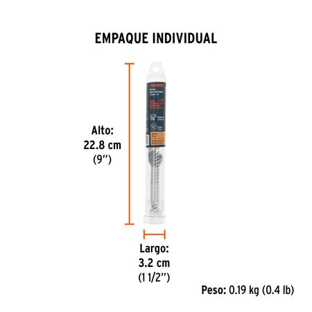 Broca auger tipo berbiquí 7/8' X 6', TRUPER